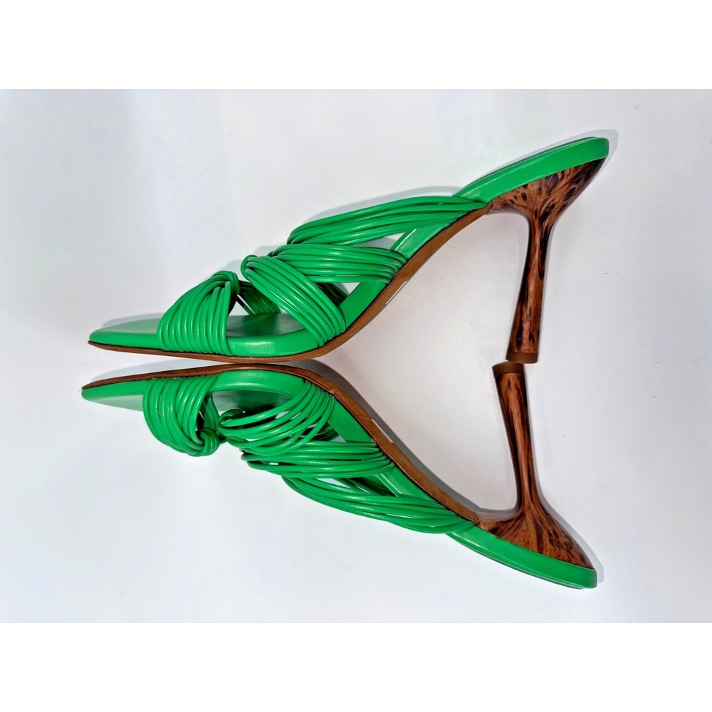 Joie Emerald Green Strappy Sandals 6.5 Square Toe High Heel Mule Y2K Party - Picture 7 of 12